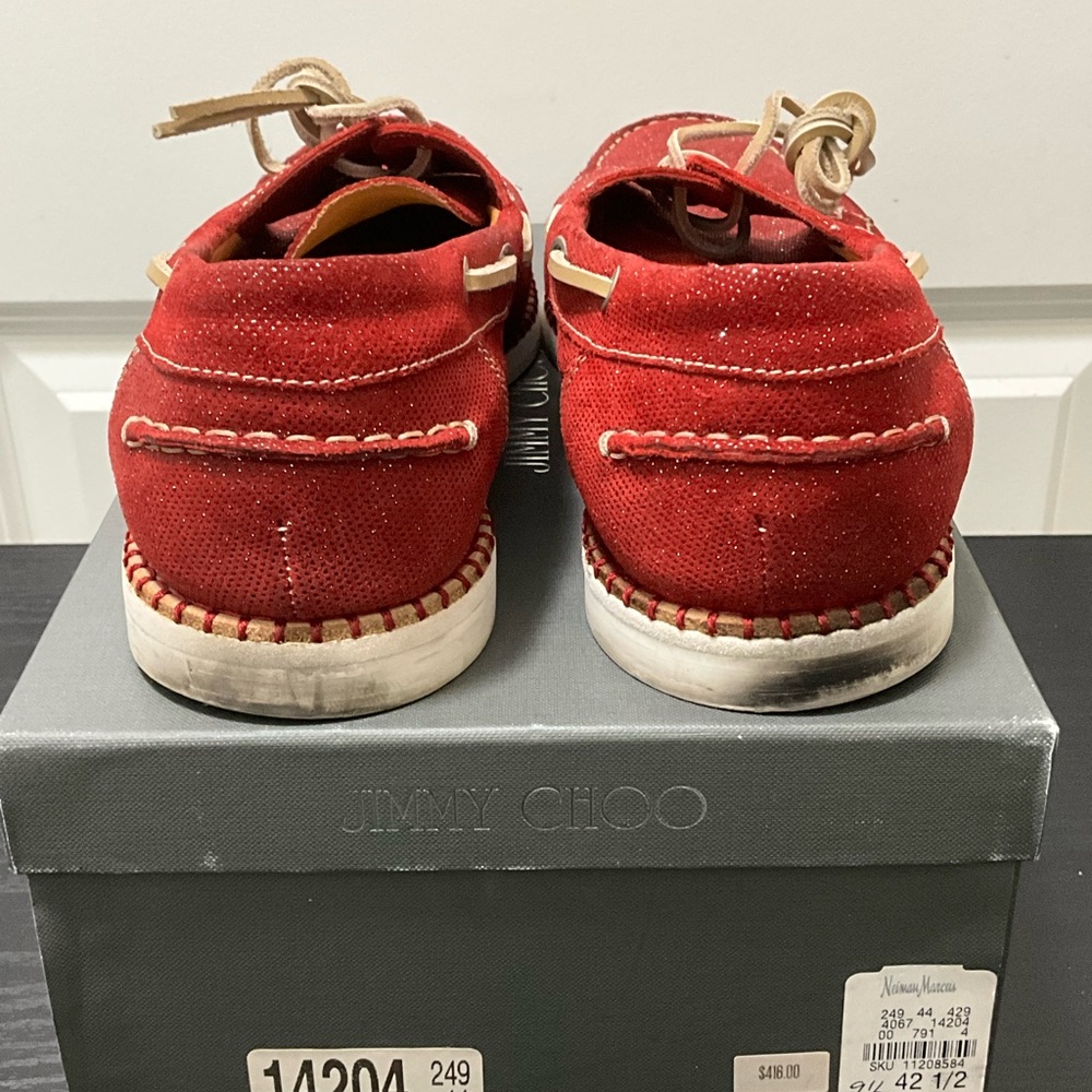 Jimmy Choo Red Suede Sneakers - Picture 6 of 14